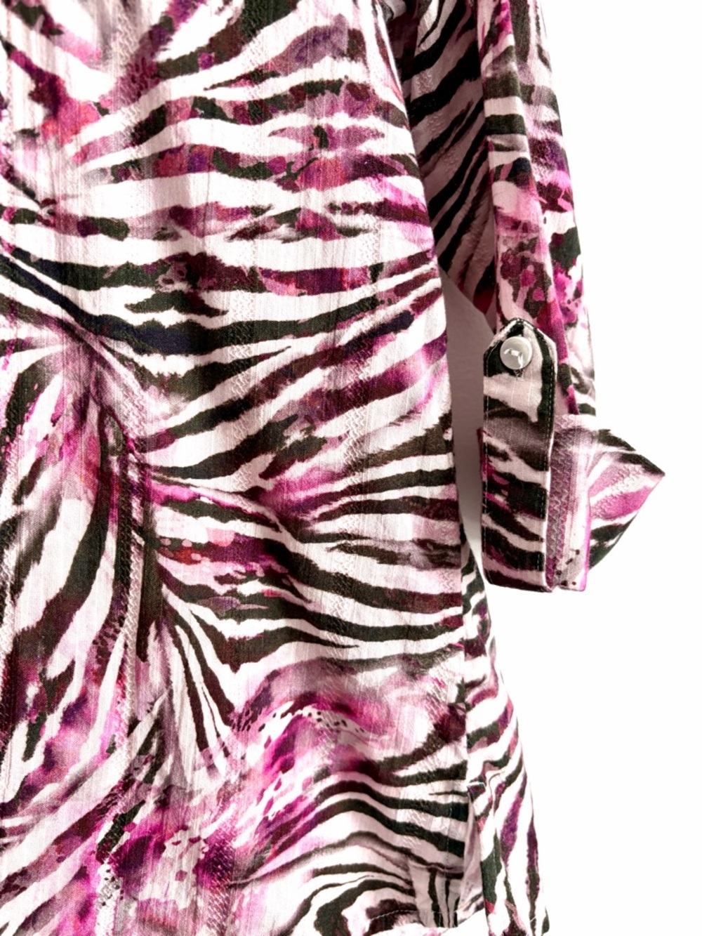 Y2K Animal Print - 100% Cotton - Button Up Blouse - M - Picture 7 of 7